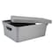Simplify Storage Tote W/ Lid, 10-7/8 in L x 14-1/2 in W x 10-7/8 in H, Gray, Plastic 25924-GREY - alternate 4